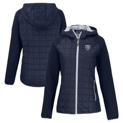 Chicago Bears Cutter & Buck Women's Rainier PrimaLoft Eco Hybrid Full-Zip Hoodie Jacket - Navy Hoodies
