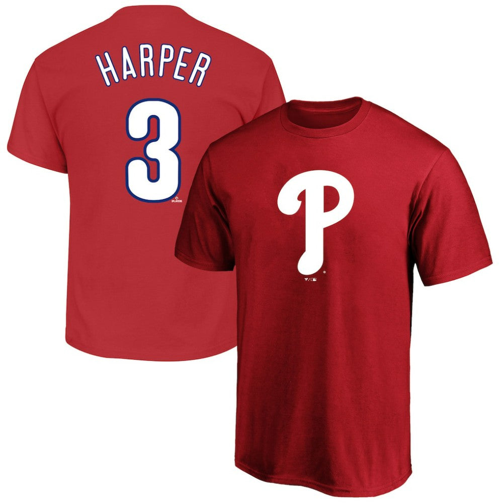 Bryce Harper Philadelphia Phillies Fanatics Big & Tall Name & Number T-Shirt - Red T-shirts