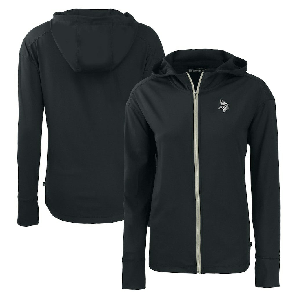 Minnesota Vikings Cutter & Buck Women's Daybreak Eco Recycled Full-Zip Hoodie - Black Hoodies