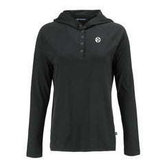 Pittsburgh Steelers Cutter & Buck Women's Coastline Epic Comfort Eco Recycled Long Sleeve Hoodie T-Shirt - Black Hoodies