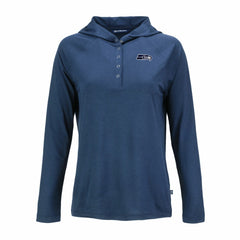 Seattle Seahawks Cutter & Buck Women's Coastline Epic Comfort Eco Recycled Long Sleeve Hoodie T-Shirt - Navy Hoodies