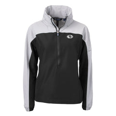 San Francisco 49ers Cutter & Buck Women's Charter Eco Recycled Half-Zip Hoodie Anorak Jacket - Black/Gray Hoodies