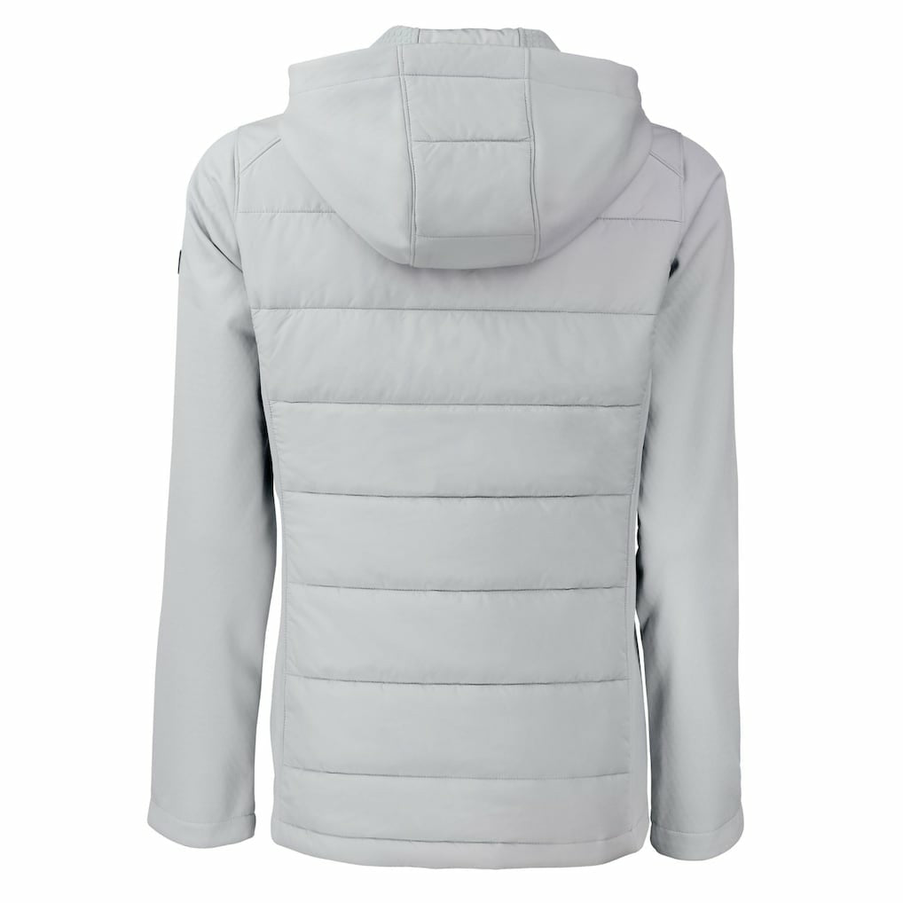Philadelphia Eagles Cutter & Buck Women's Evoke Hybrid Eco Softshell Recycled Full-Zip Hoodie Jacket - Gray Hoodies