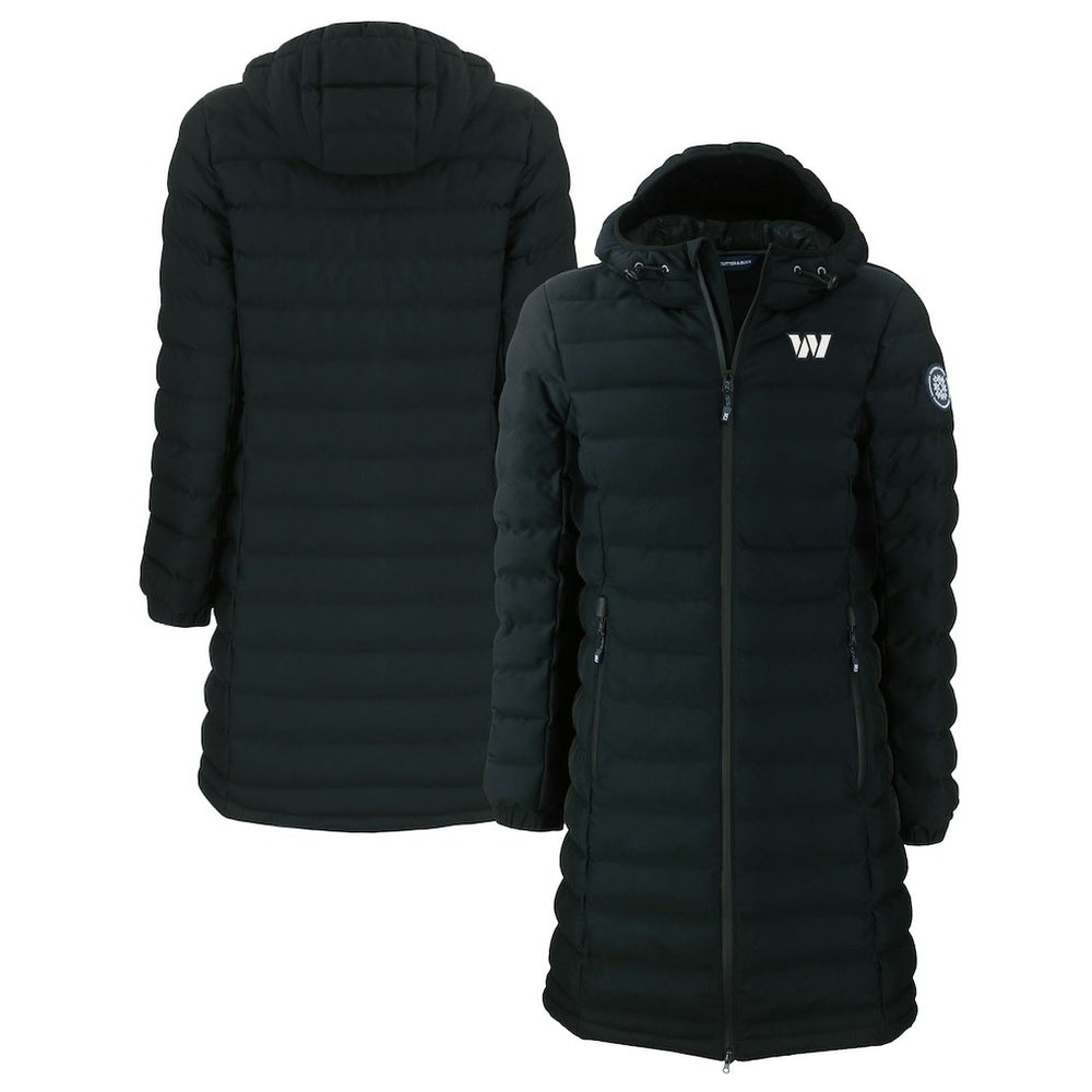 Washington Commanders Cutter & Buck Women's Mission Ridge Repreve Eco Insulated Full-Zip Hoodie Long Puffer Jacket - Black Hoodies