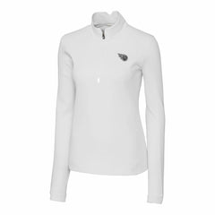 Tennessee Titans Cutter & Buck Women's Traverse Stretch DryTec Quarter-Zip Top - White Tops