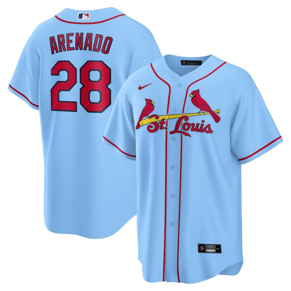 Nolan Arenado St. Louis Cardinals Nike 2024 Alternate Replica Jersey - Light Blue Jerseys
