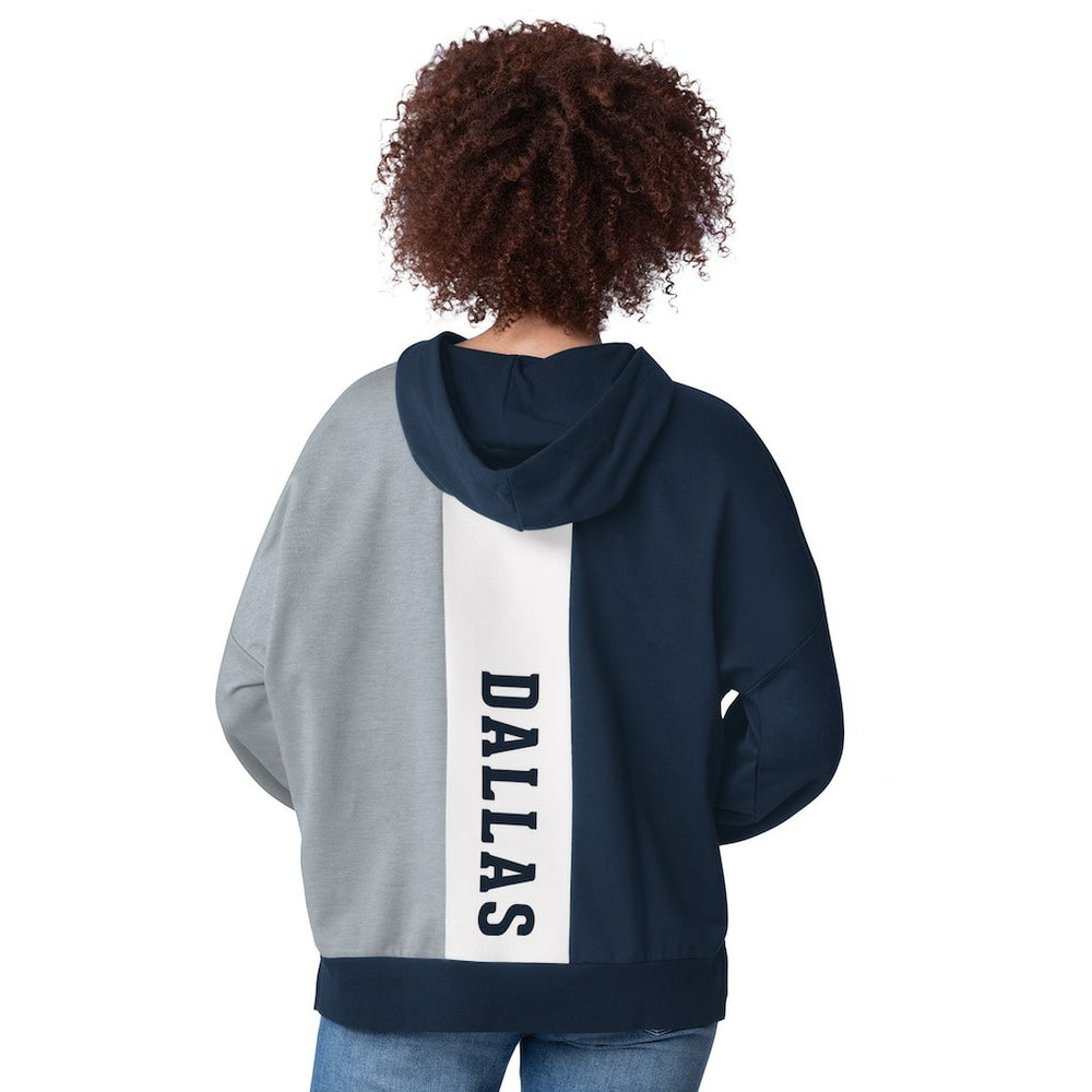 Dallas Cowboys Starter Women's Power Move Long Sleeve Pullover Hoodie - Navy Hoodies
