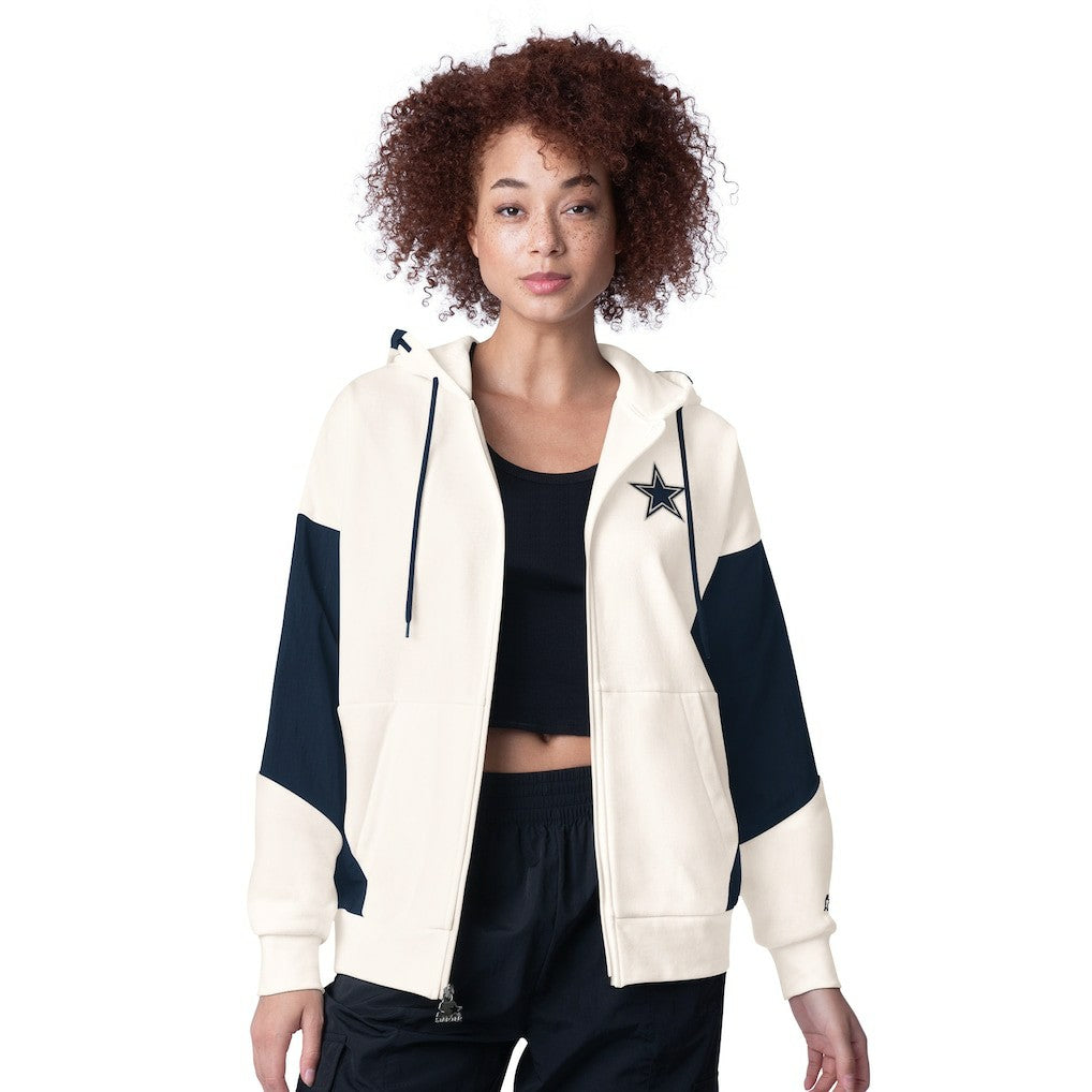 Dallas Cowboys Starter Women's Scrimmage Full-Zip Hoodie - White Hoodies
