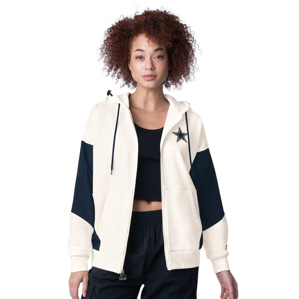 Dallas Cowboys Starter Women's Scrimmage Full-Zip Hoodie - White Hoodies