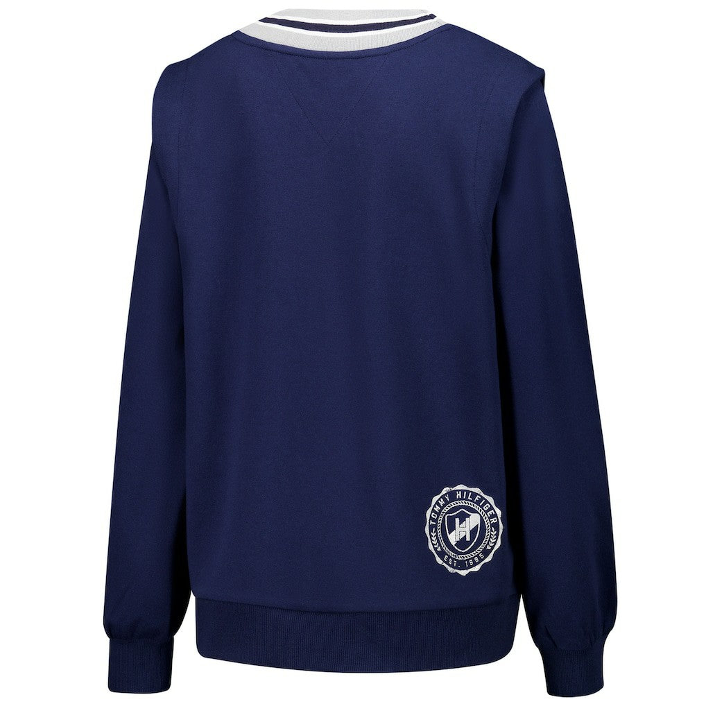 Dallas Cowboys Tommy Hilfiger Women's Alice V-Neck Pullover Sweatshirt - Navy Pullover
