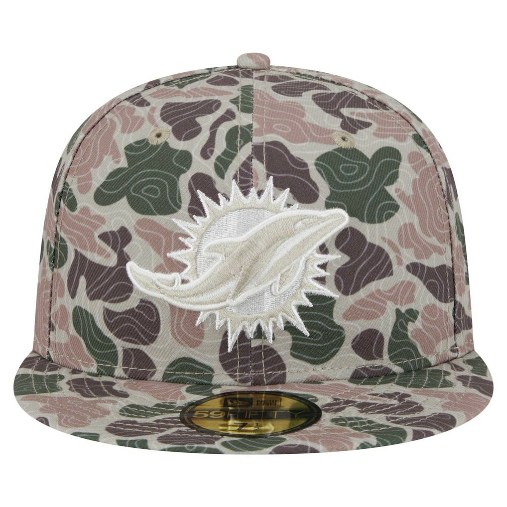 Miami Dolphins New Era Geo Camo 59FIFTY Fitted Hat
