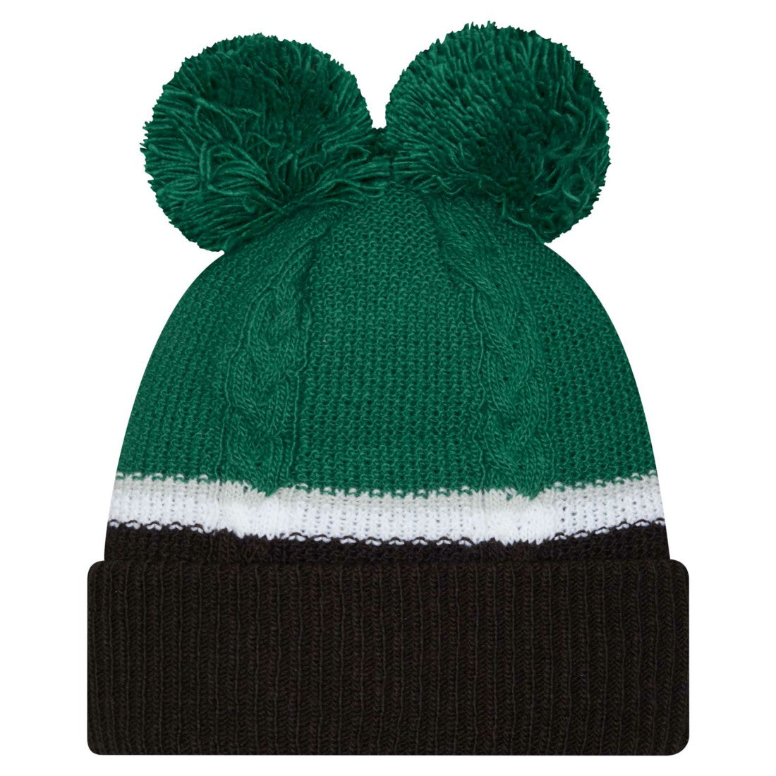New York Jets New Era Women's Double Bubble Cuffed Knit Hat with Poms - Green Hats