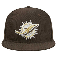 Miami Dolphins New Era Choco Cord 59FIFTY Fitted Hat - Brown Hats