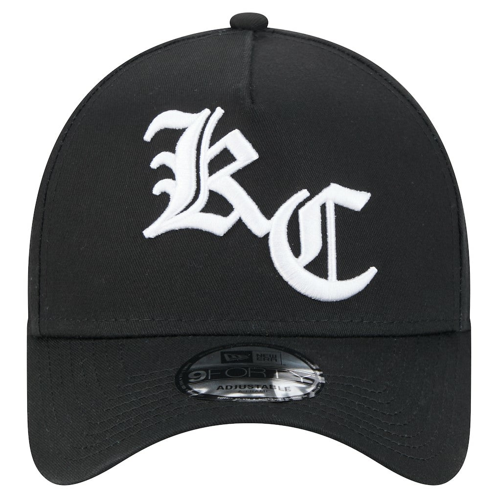 Kansas City Chiefs New Era Mystic 9FORTY A-Frame Adjustable Hat - Black Hats