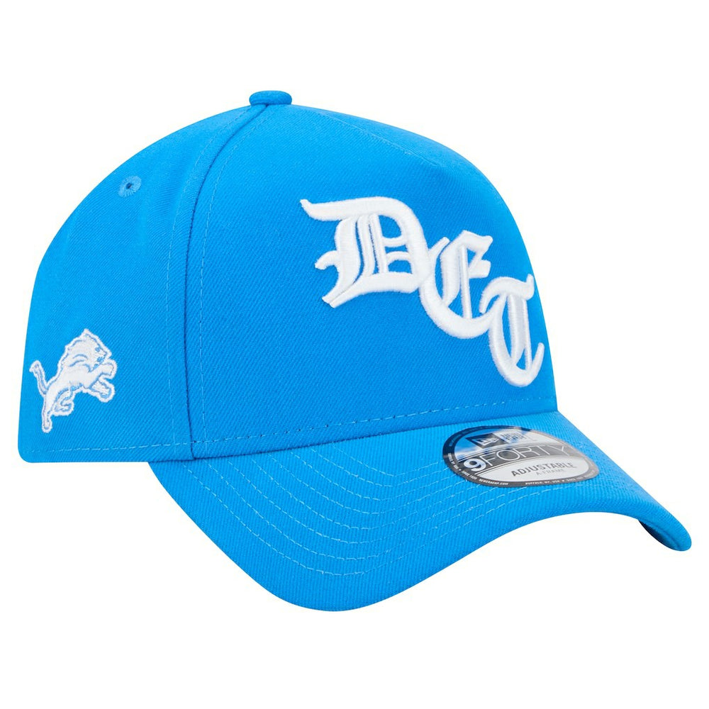 Detroit Lions New Era Mystic 9FORTY A-Frame Adjustable Hat - Blue Hats