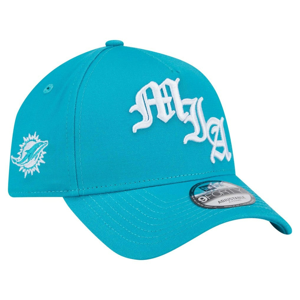 Miami Dolphins New Era Mystic 9FORTY A-Frame Adjustable Hat - Aqua Hats
