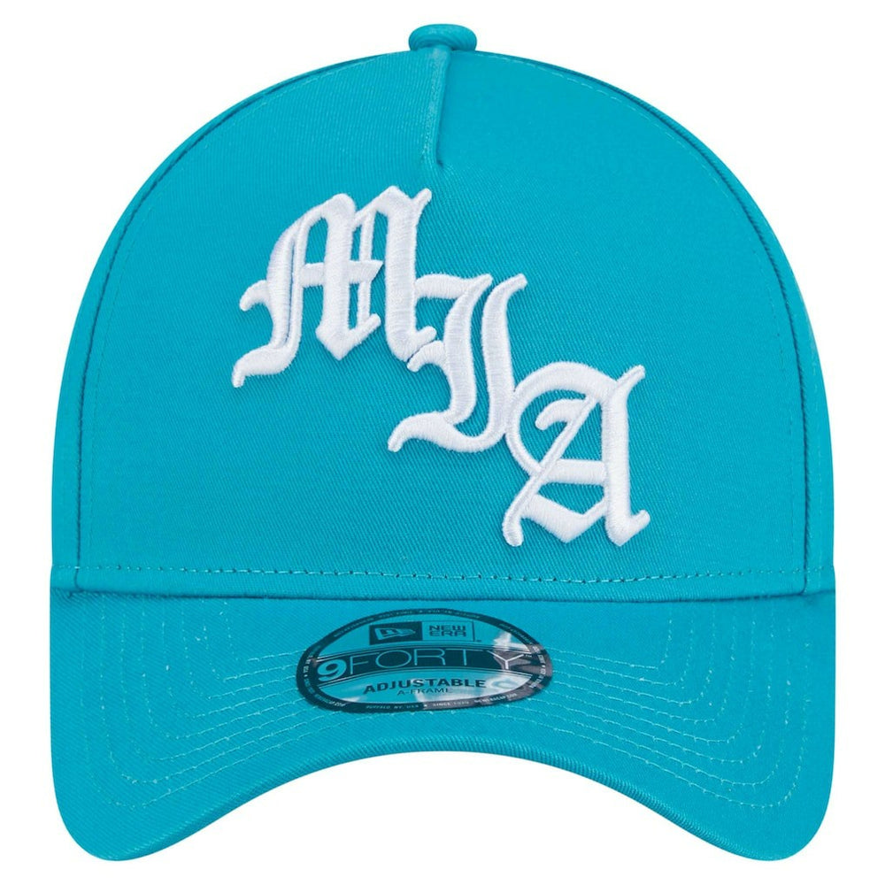 Miami Dolphins New Era Mystic 9FORTY A-Frame Adjustable Hat - Aqua Hats