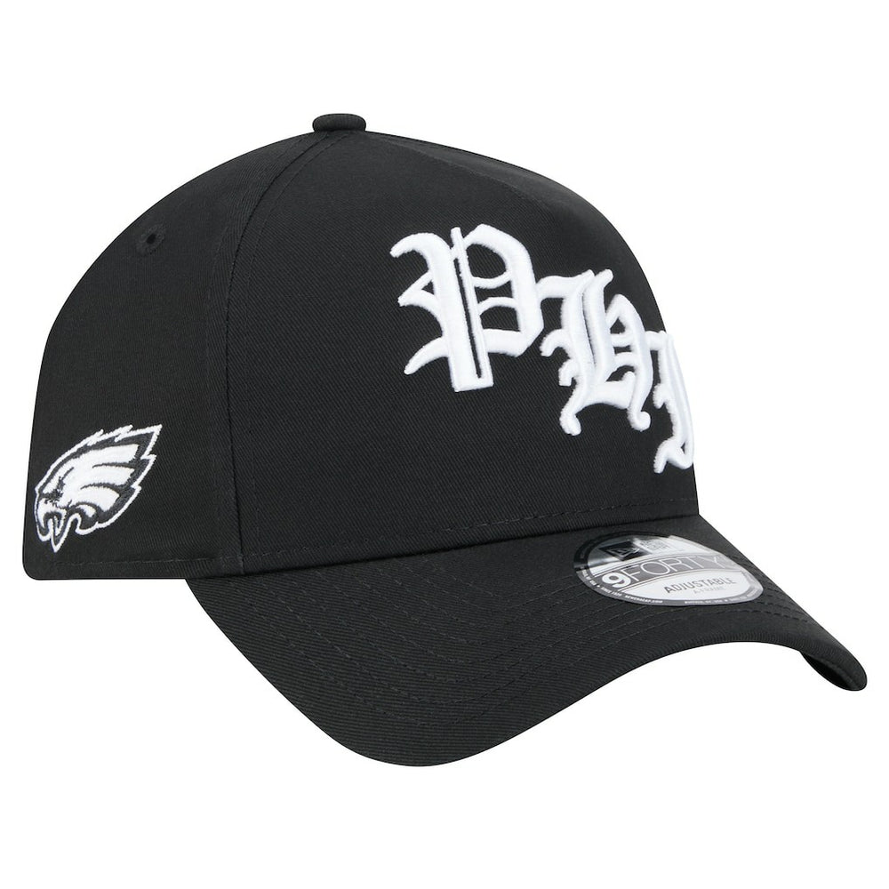 Philadelphia Eagles New Era Mystic 9FORTY A-Frame Adjustable Hat - Black Hats