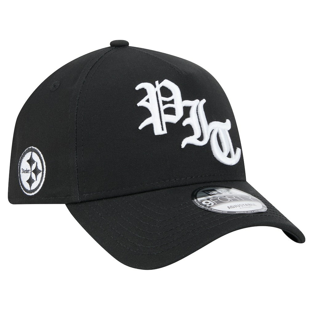 Pittsburgh Steelers New Era Mystic 9FORTY A-Frame Adjustable Hat - Black Hats