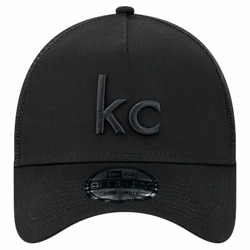 Kansas City Chiefs New Era Domain 9FORTY A-Frame Trucker Adjustable Hat - Black Hats