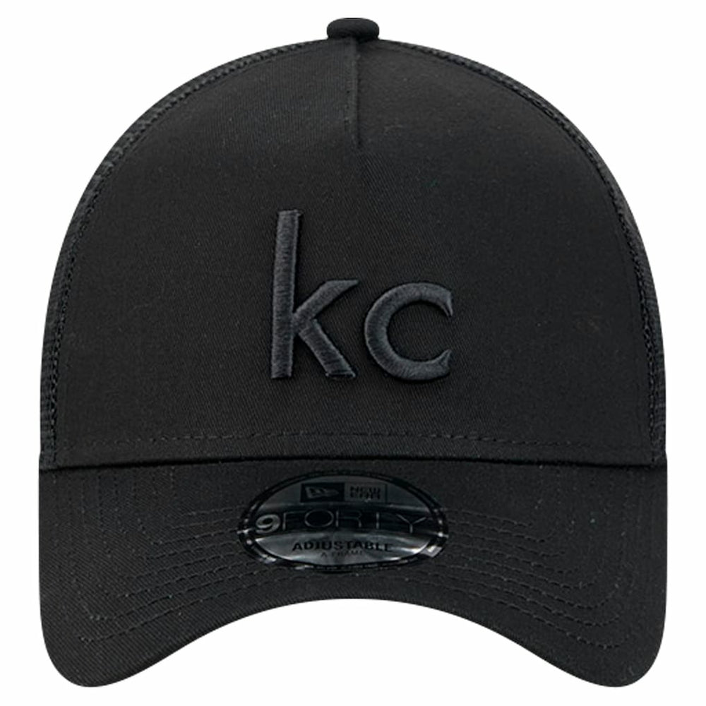Kansas City Chiefs New Era Domain 9FORTY A-Frame Trucker Adjustable Hat - Black Hats