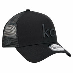 Kansas City Chiefs New Era Domain 9FORTY A-Frame Trucker Adjustable Hat - Black Hats