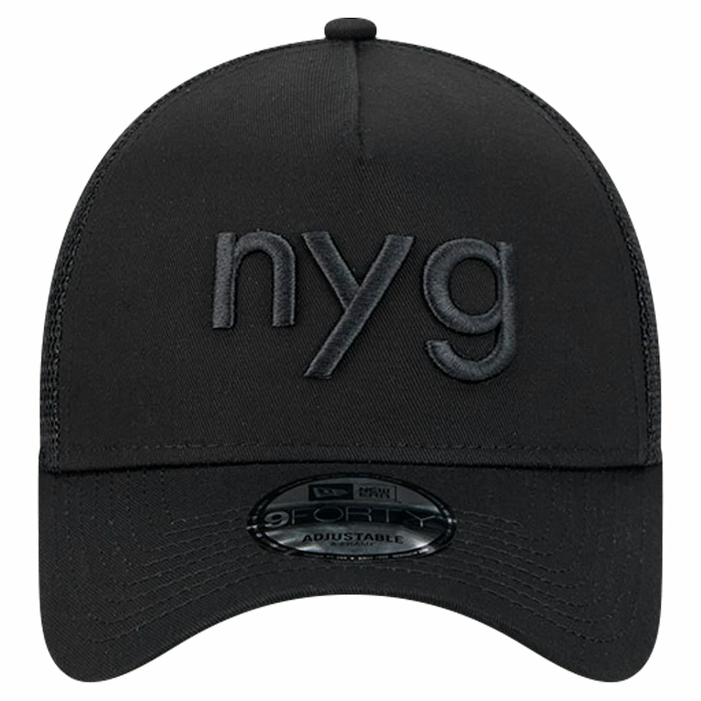 New York Giants New Era Domain 9FORTY A-Frame Trucker Adjustable Hat - Black Hats