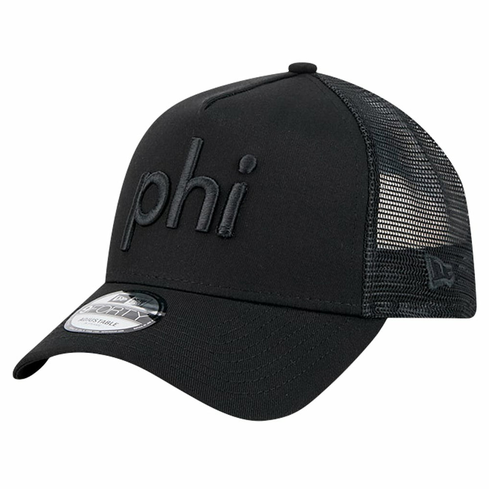 Philadelphia Eagles New Era Domain 9FORTY A-Frame Trucker Adjustable Hat - Black Hats