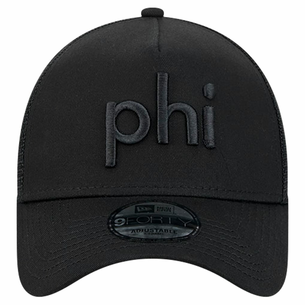 Philadelphia Eagles New Era Domain 9FORTY A-Frame Trucker Adjustable Hat - Black Hats