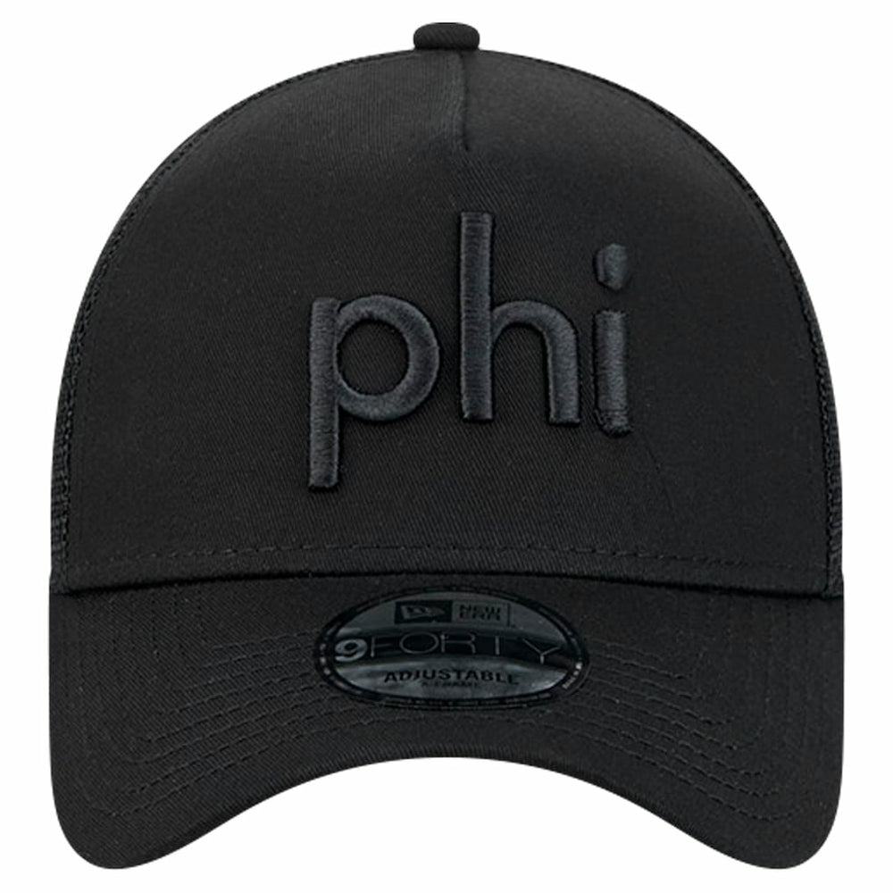 Philadelphia Eagles New Era Domain 9FORTY A-Frame Trucker Adjustable Hat - Black Hats