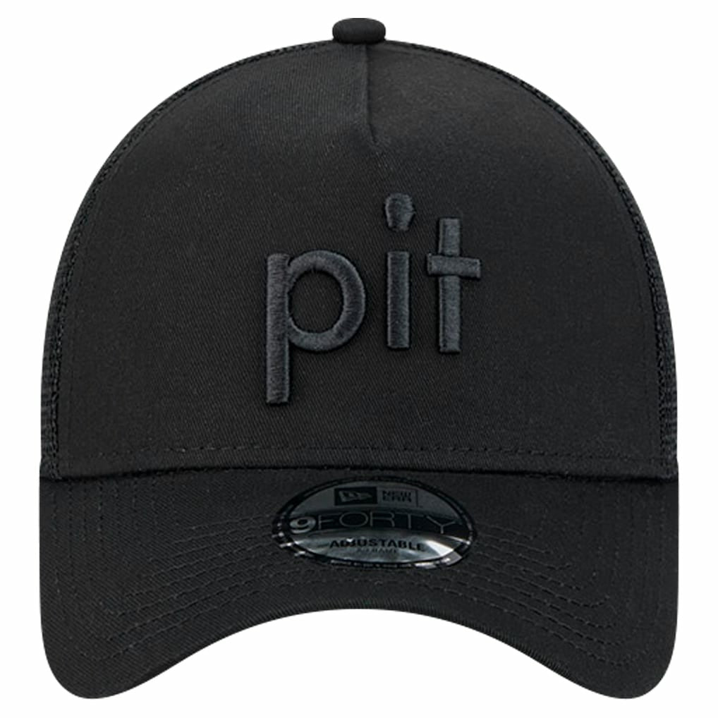 Pittsburgh Steelers New Era Domain 9FORTY A-Frame Trucker Adjustable Hat - Black Hats