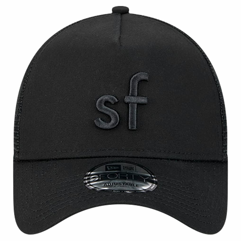 San Francisco 49ers New Era Domain 9FORTY A-Frame Trucker Adjustable Hat - Black Hats