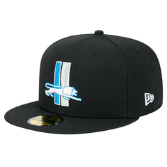 Detroit Lions New Era Omaha Throwback 59FIFTY Fitted Hat - Black Hats