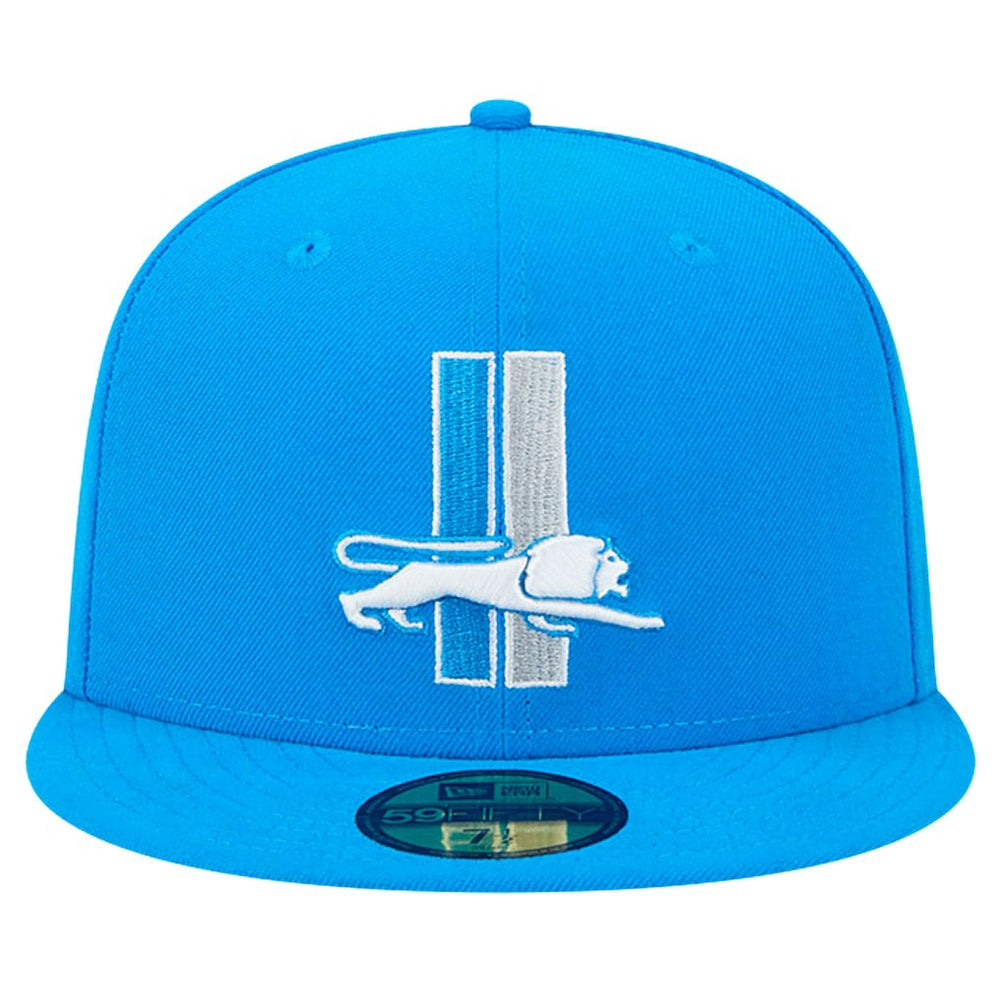 Detroit Lions New Era Omaha Throwback 59FIFTY Fitted Hat - Blue Hats
