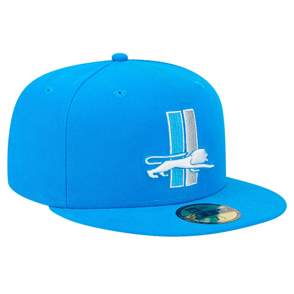 Detroit Lions New Era Omaha Throwback 59FIFTY Fitted Hat - Blue Hats