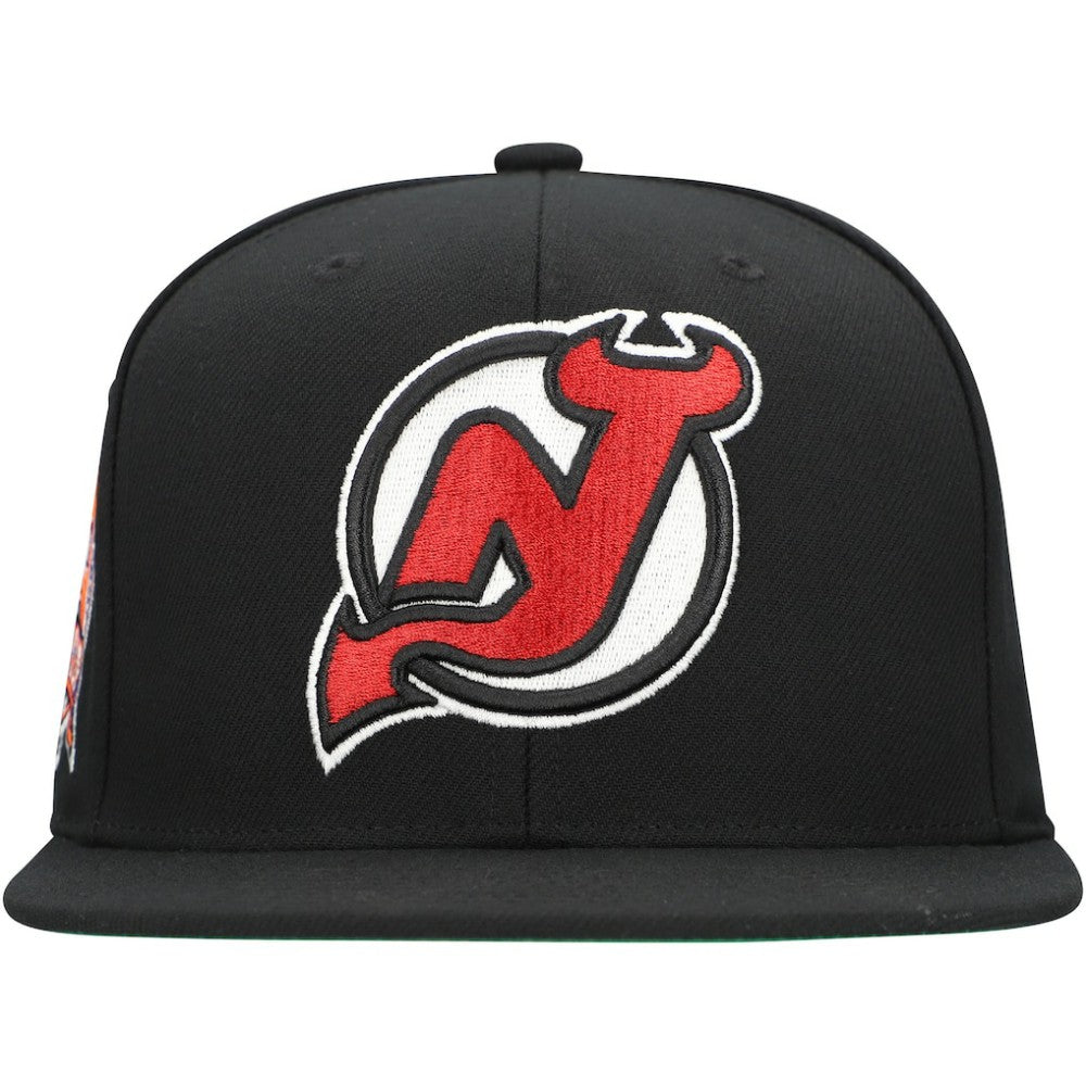 New Jersey Devils Mitchell & Ness Core Top Spot Snapback Hat - Black | US 201700828