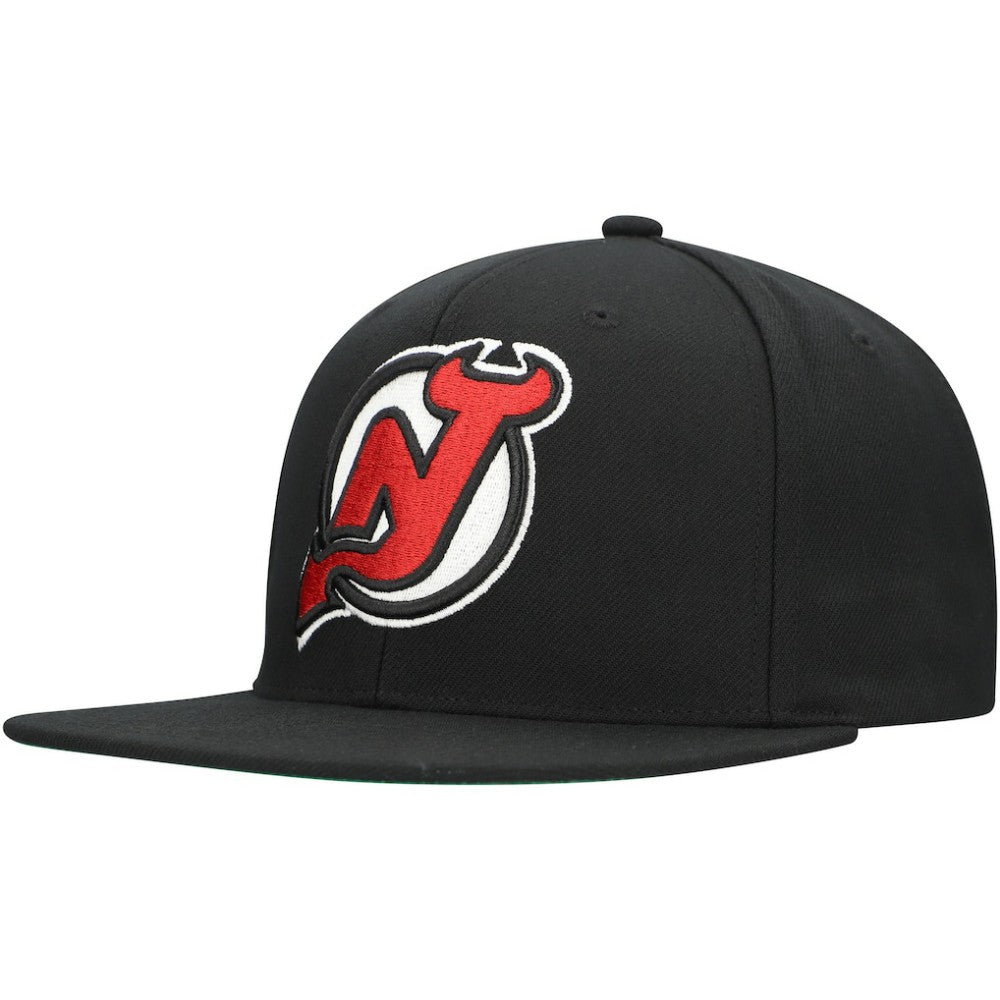 New Jersey Devils Mitchell & Ness Core Top Spot Snapback Hat - Black | US 201700828
