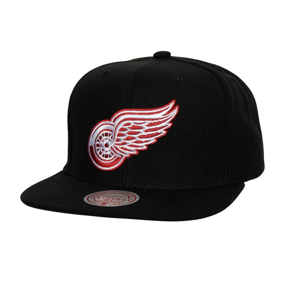 Detroit Red Wings Mitchell & Ness Core Top Spot Snapback Hat - Black | US 201700829