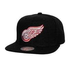 Detroit Red Wings Mitchell & Ness Core Top Spot Snapback Hat - Black | US 201700829