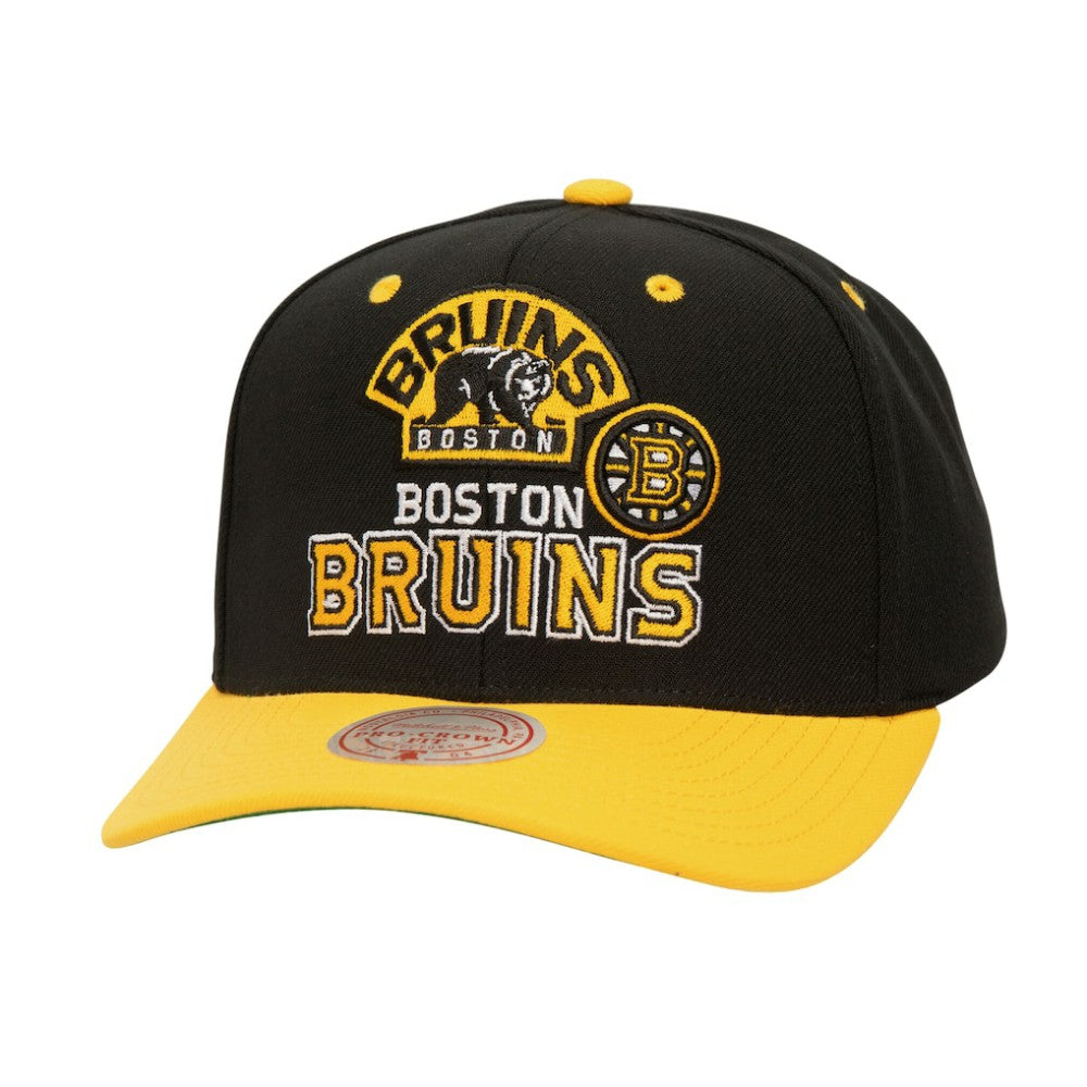 Boston Bruins Mitchell & Ness All In 2.0 Pro Crown Adjustable Hat - Black | US 201700853