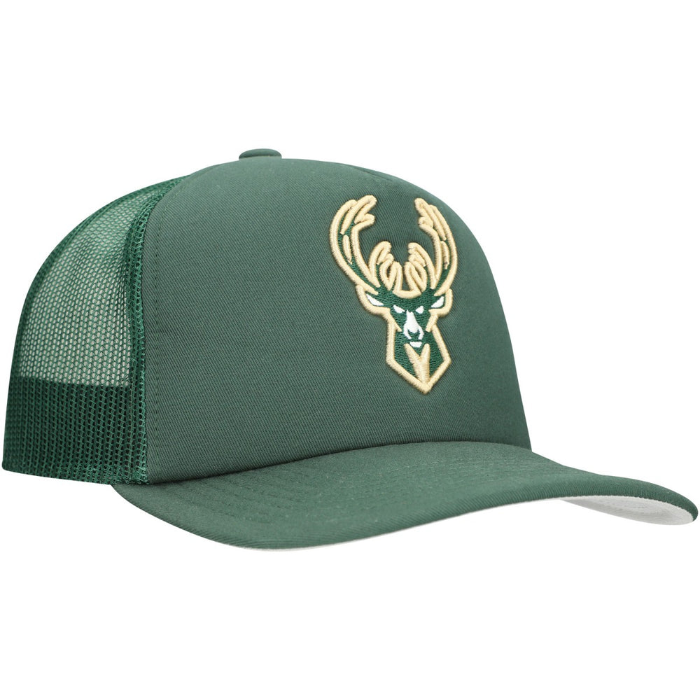 Milwaukee Bucks Core Evergreen OTC Trucker Adjustable Hat Hunter Green - Mitchell & Ness