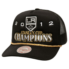 Los Angeles Kings Mitchell & Ness SOUL Collection Golden Stanley Cup Champions Trucker Adjustable Hat - Black | US 201700893