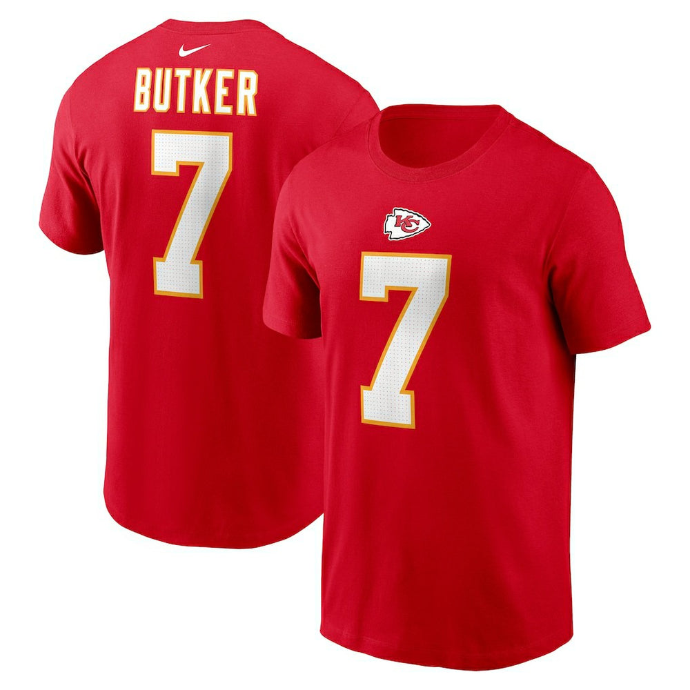 Harrison Butker Kansas City Chiefs Name & Number T-Shirt - Red T-shirts