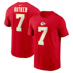 Harrison Butker Kansas City Chiefs Name & Number T-Shirt - Red T-shirts