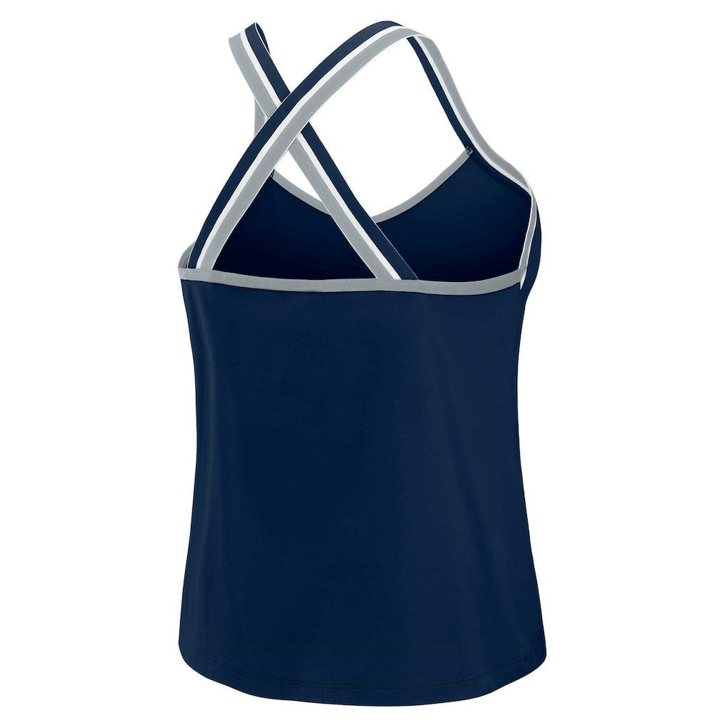 Dallas Cowboys WEAR by Erin Andrews Women's Cross Strap Tri-Blend Tank Top - Navy Tops