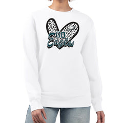 Philadelphia Eagles G-III 4Her by Carl Banks Women's Leopard Heart Pullover Sweatshirt - White Pullover
