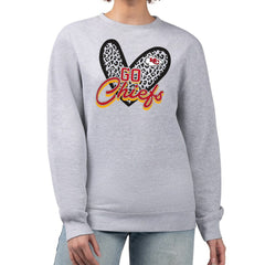 Kansas City Chiefs G-III 4Her by Carl Banks Women's Leopard Heart Pullover Sweatshirt - Heather Gray Pullover