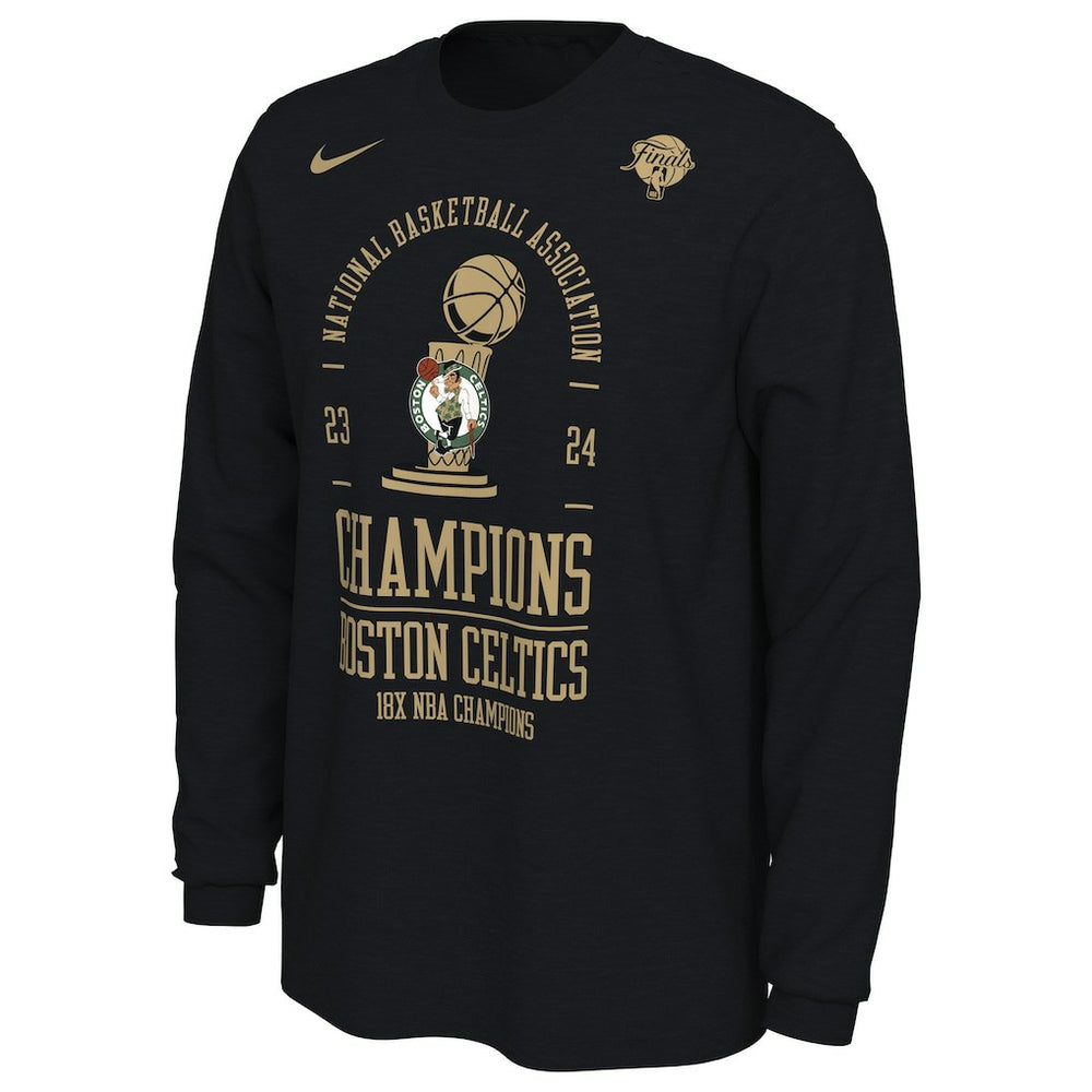 Boston Celtics 18-Time NBA Finals Champions Locker Room Long Sleeve T-Shirt Black - Nike
