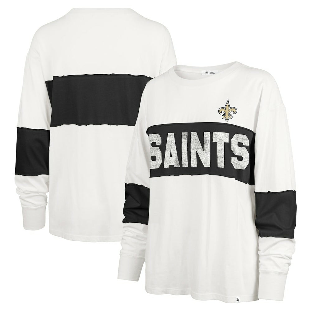 New Orleans Saints '47 Women's Clubhouse Pride Taylor Long Sleeve T-Shirt - Cream T-shirts