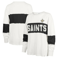 New Orleans Saints '47 Women's Clubhouse Pride Taylor Long Sleeve T-Shirt - Cream T-shirts